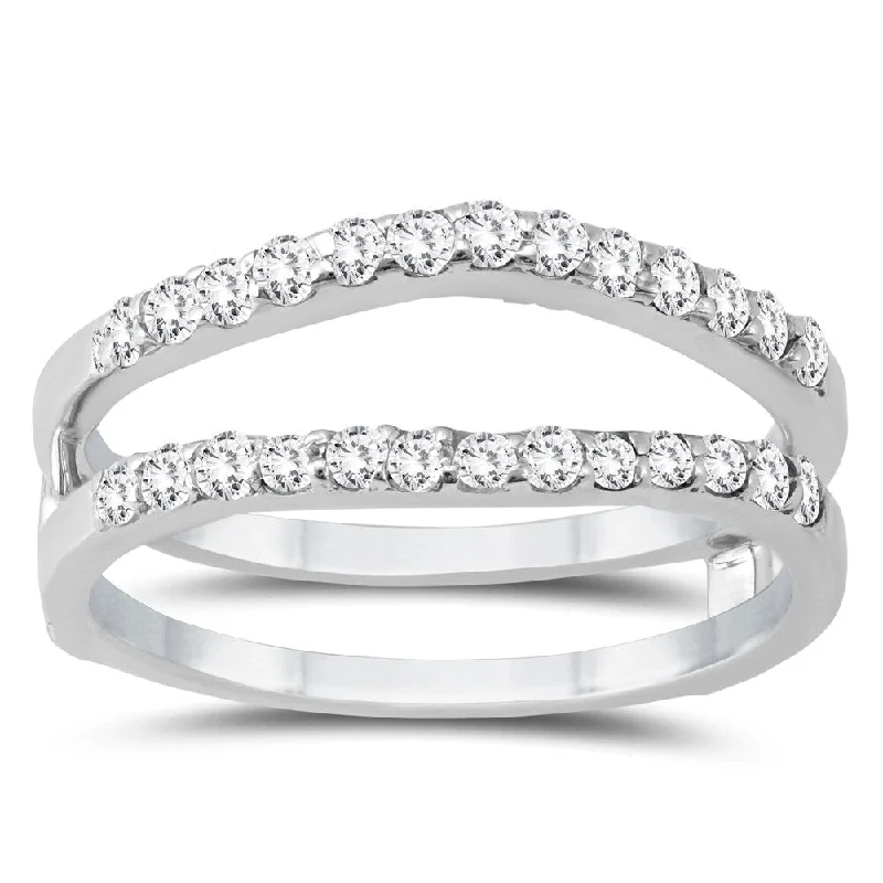 anniversary rings with gemstones -1/2 Carat TW Diamond Insert Ring in 14K White Gold