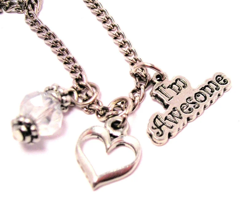 luxury necklaces for brides -I'm Awesome Necklace with Small Heart