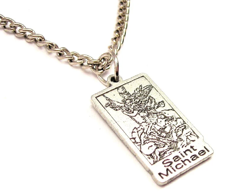 classic pendant necklaces for women -Saint Michael Single Charm Necklace