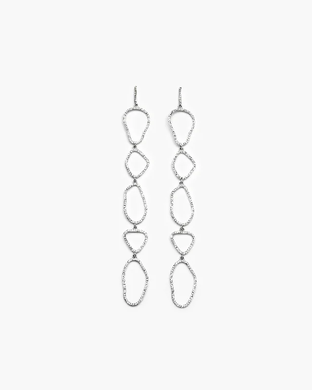 women's gold earrings -Circle Softly Diamond Earrings