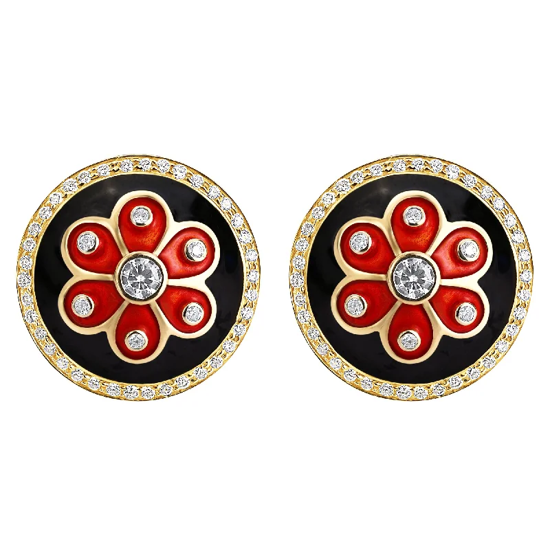 drop earrings for women -Earrings- Diamond (Enamel)