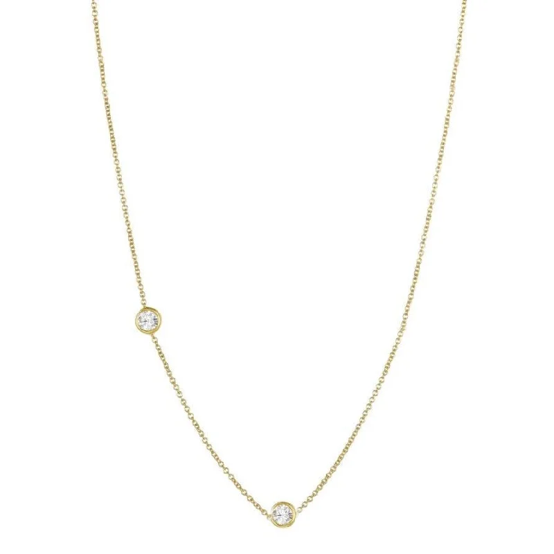 elegant pearl necklaces for women -Double Diamond Necklace