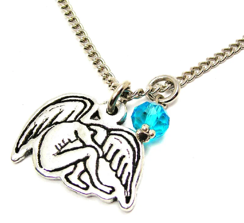 chunky necklaces for women -Weeping Male Angel Necklace