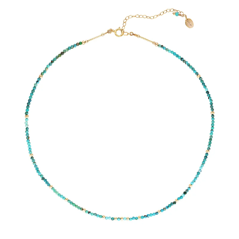 luxury necklaces for brides -Aruba Choker Necklace ~ Turquoise