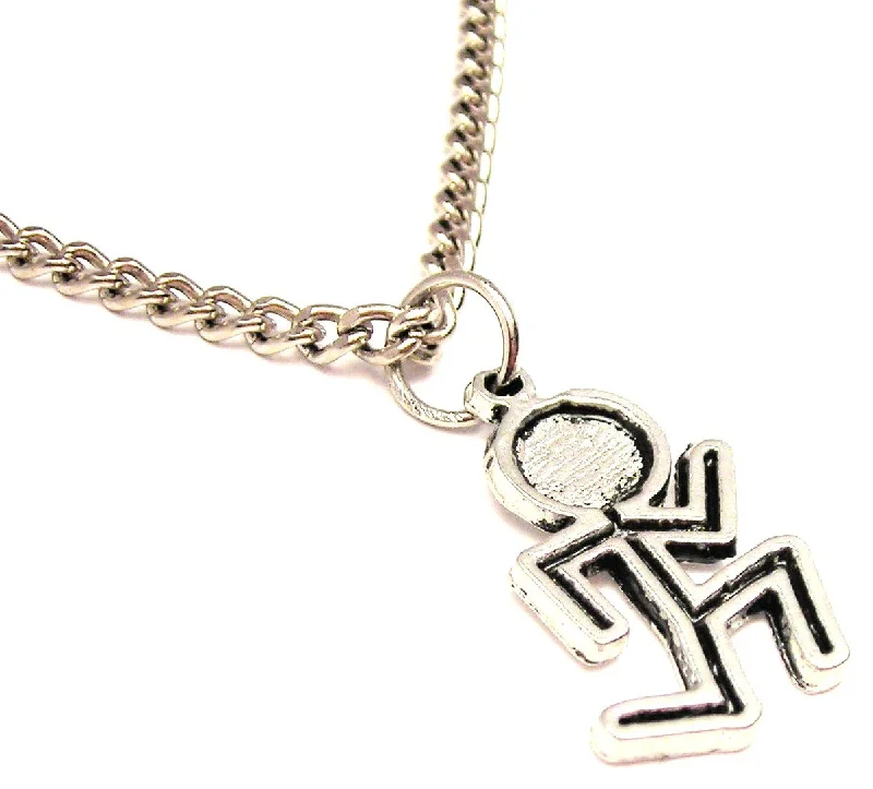 personalized heart necklaces -Running Man Single Charm Necklace