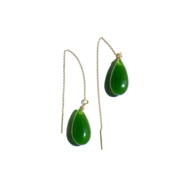 luxury hoop earrings for women -Waterdrop Jade Earrings