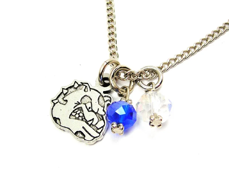 heart-shaped necklaces for women -Bulldog Mascot Necklace