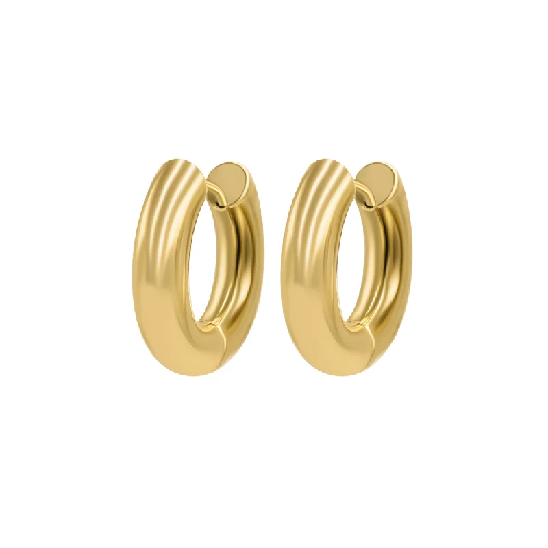 diamond earrings for women -Bespoke Earring Hoop Pair 5mm x 12mm - Gold