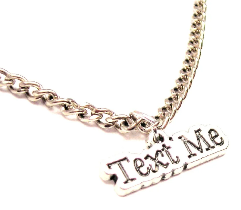 bridal pearl necklaces for women -Text Me Single Charm Necklace