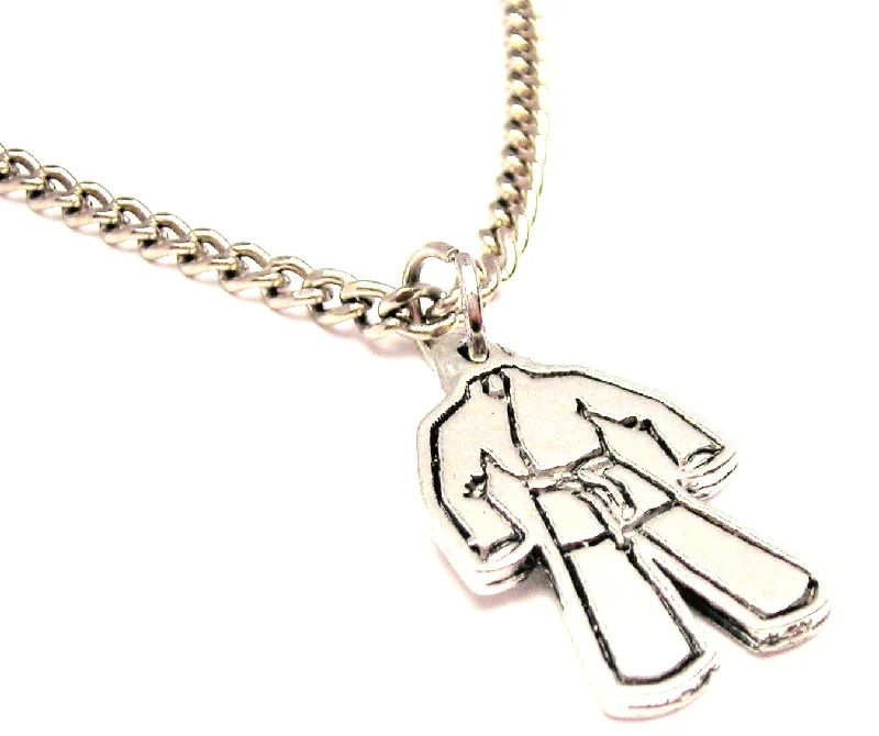 luxurious necklaces for women -Karate Gi Uniform Single Charm Necklace