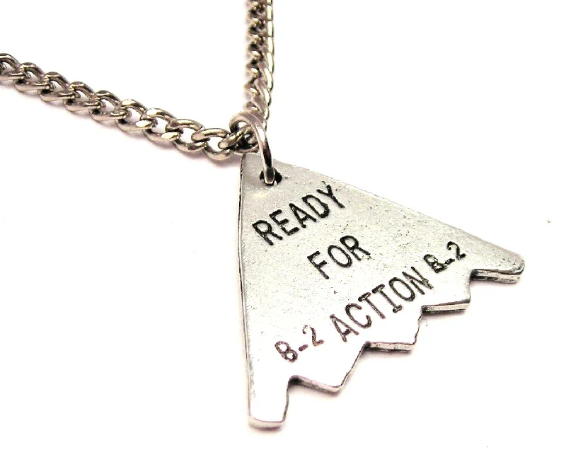 long chain necklaces for women -B-2 Ready For Action Single Charm Necklace