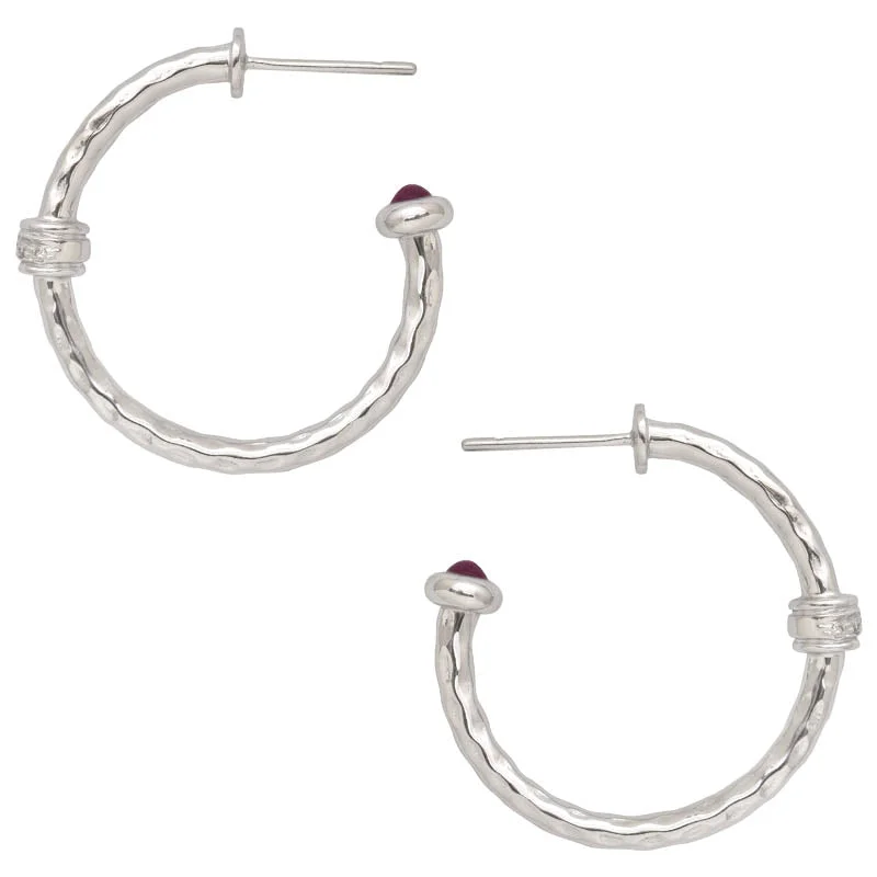 gold hoop earrings for women -Earrings- Ruby and Diamond