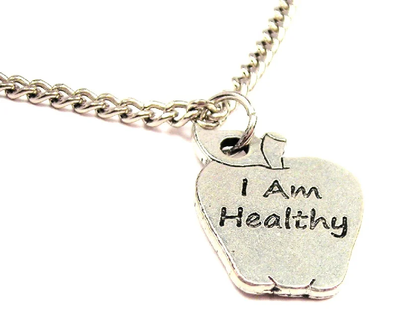 vintage necklaces for women -I Am Healthy Single Charm Necklace