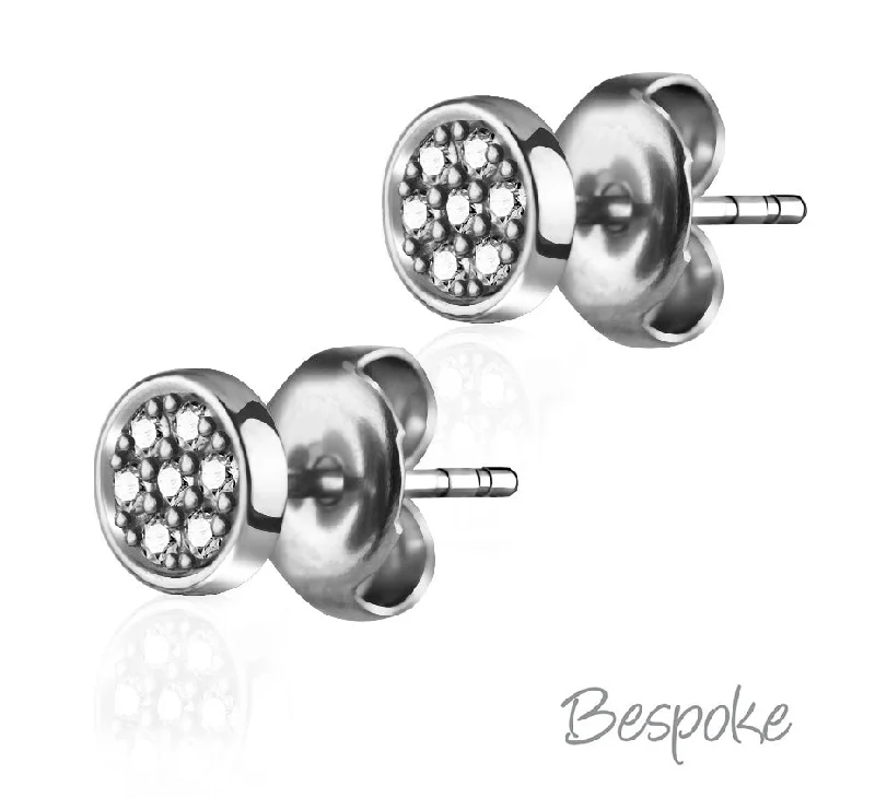 romantic earrings for women -Bespoke Earring Round Jewels 0.8mm - Pair