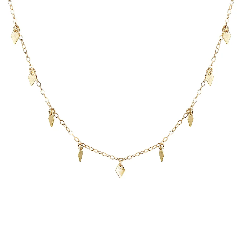 stylish necklaces for women -Rain Choker Necklace ~ Gold Diamond