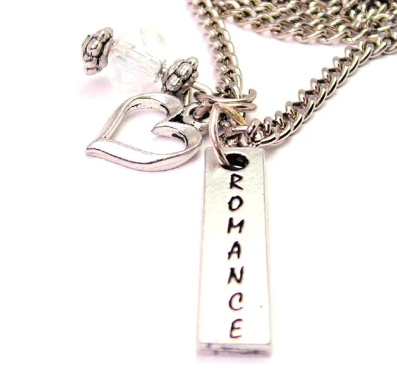 simple chain necklaces for women -Romance Long Tab Necklace with Small Heart