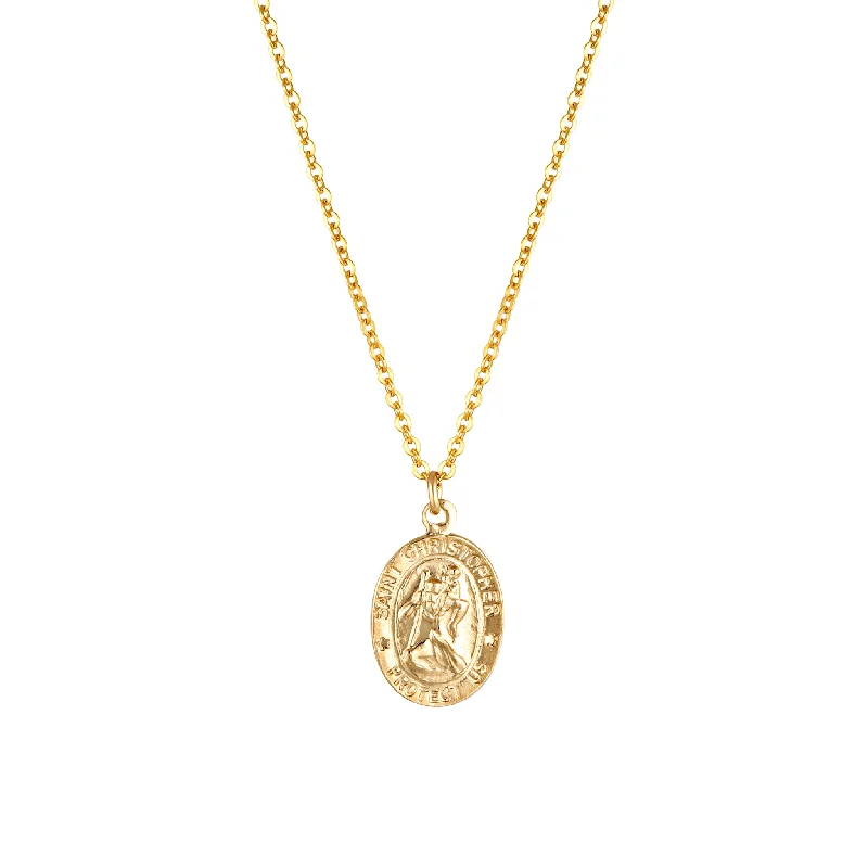 long chain necklaces for women -Petite Saint Christopher Necklace