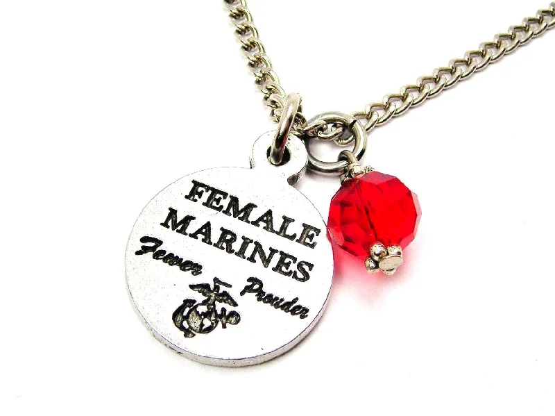 trendy long necklaces for women -Female Marines Fewer Prouder Necklace