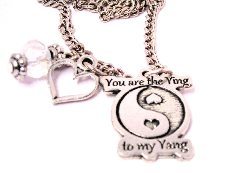 trendy pendant necklaces for women -You Are The Ying To My Yang Necklace with Small Heart