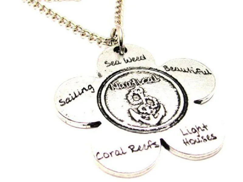 personalized zodiac necklaces -The Nautical Flower Single Charm Necklace