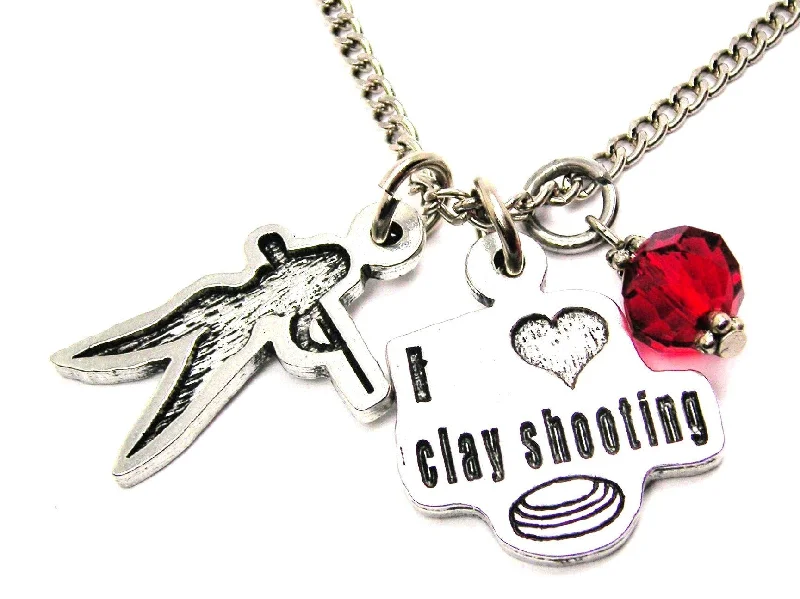 adjustable necklaces for women -I Love Clay Shooting With Clay Shooting Girl Necklace