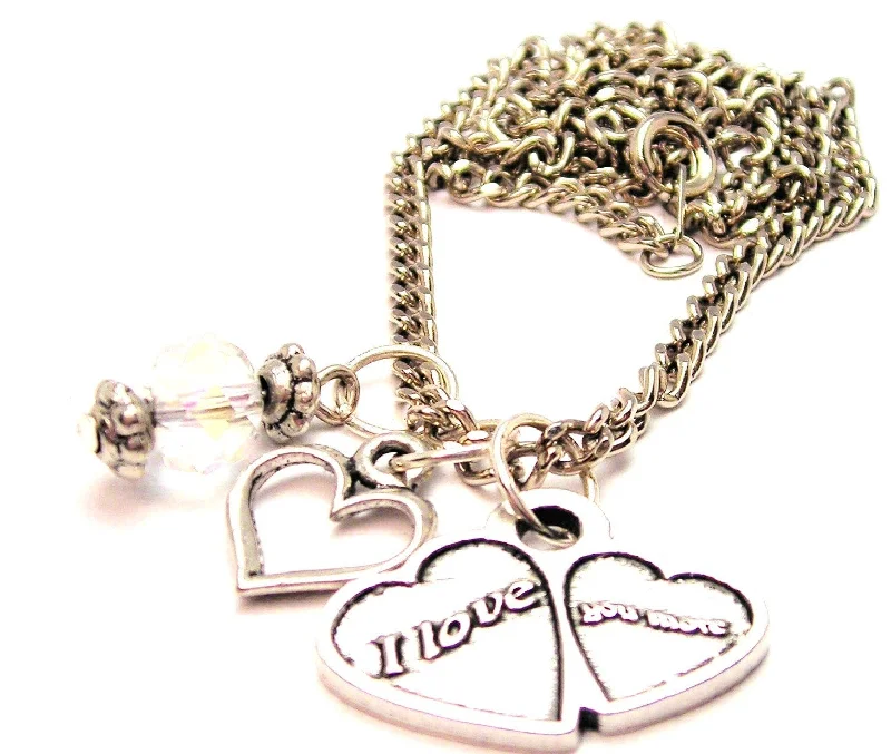 pendant necklaces for women -I Love You More Double Hearts Necklace with Small Heart