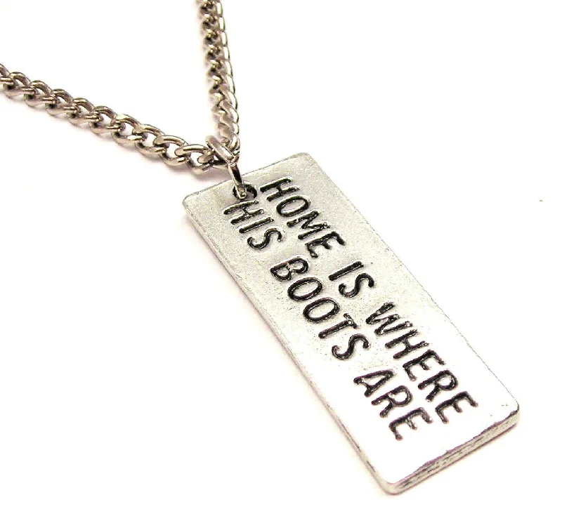 infinity pendant necklaces -Home Is Where His Boots Are Single Charm Necklace