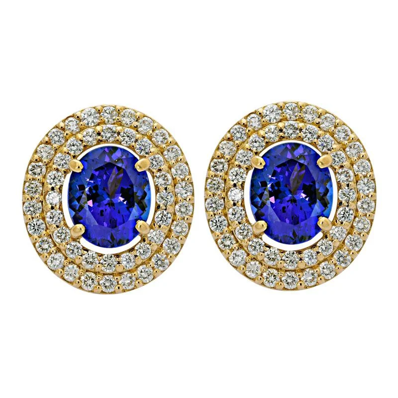 fashion earrings for women -Earrings - Tanzanite and Diamond