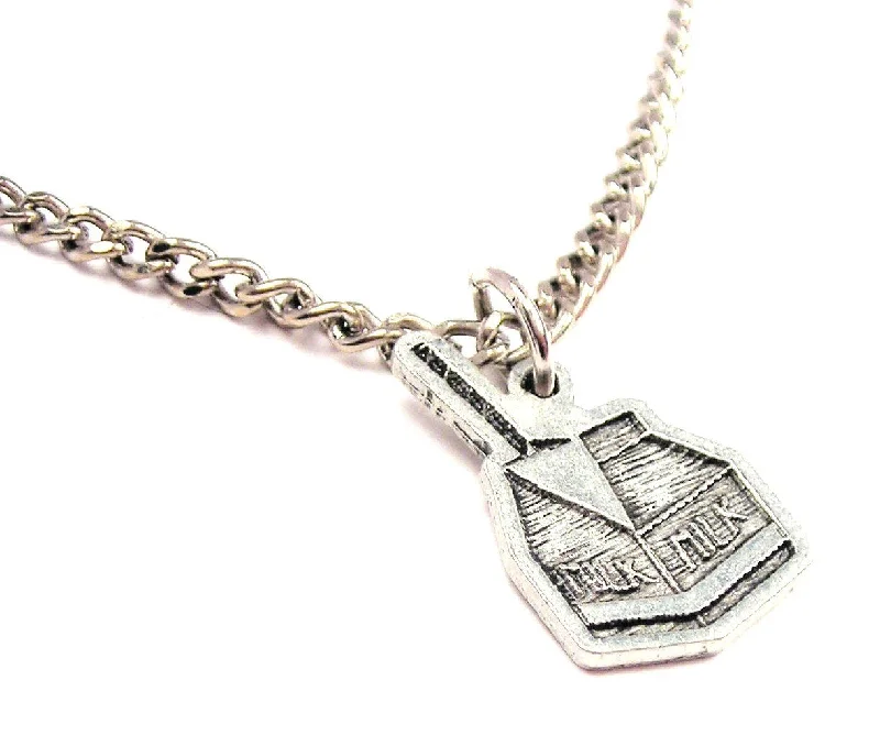 custom name necklaces for women -Little Milk Carton Single Charm Necklace