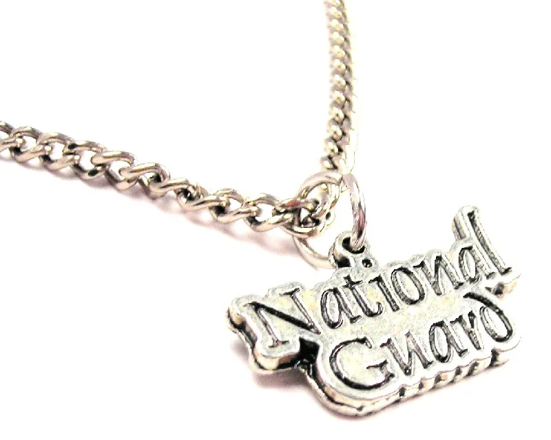 personalized zodiac necklaces -National Guard Single Charm Necklace