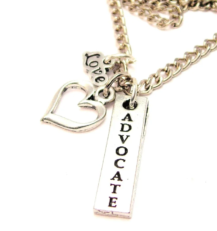 delicate necklaces for women -Advocate Long Tab Little Love Necklace