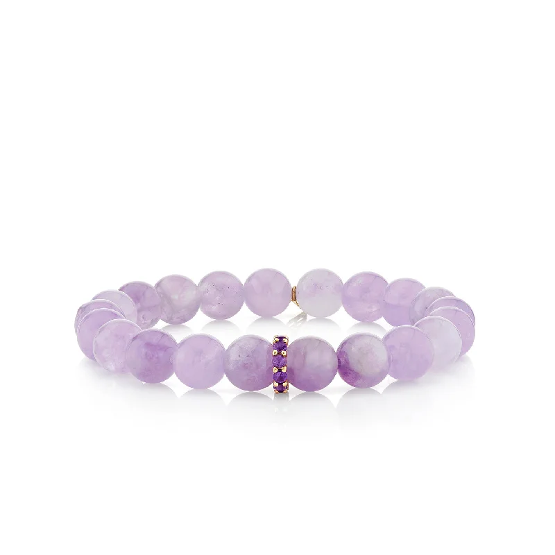 designer bangles for women -Gold & Amethyst Rondelle on Lavender Amethyst