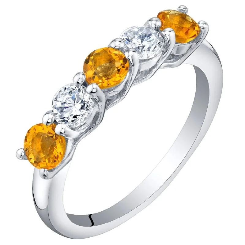 custom engraved rings -Sterling Silver 0.5 ct Citrine Stackable Ring