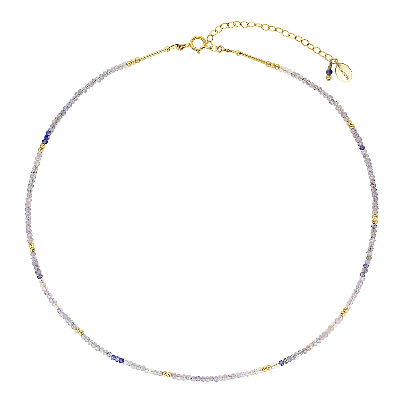 personalized heart necklaces -Manyara Choker Necklace ~ Tanzanite