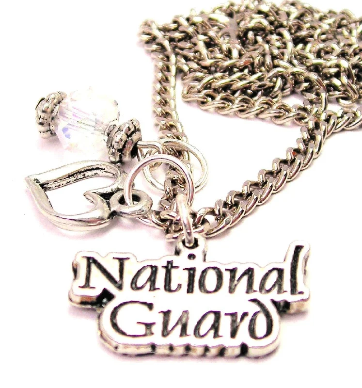 luxurious necklaces for women -National Guard Necklace with Small Heart