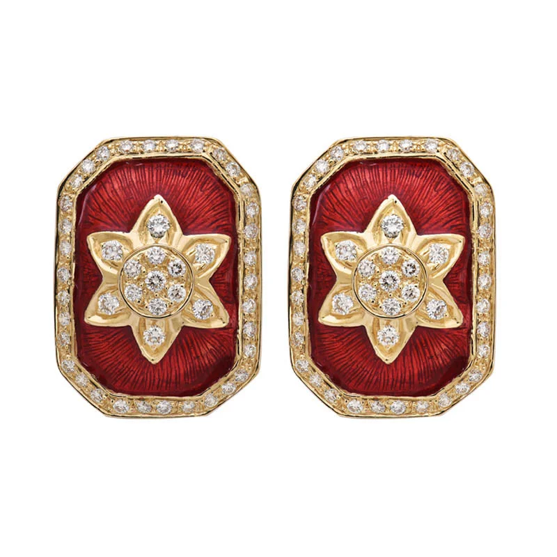 boho earrings for women -Earrings- Diamond (Enamel)