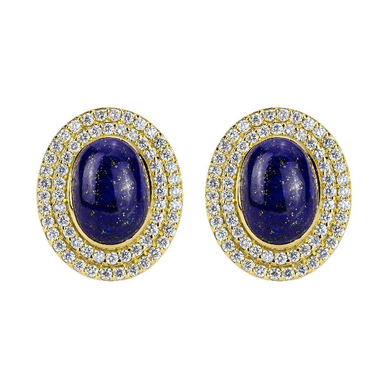 large hoop earrings for women -Earrings - Lapis Lazuli And Diamond