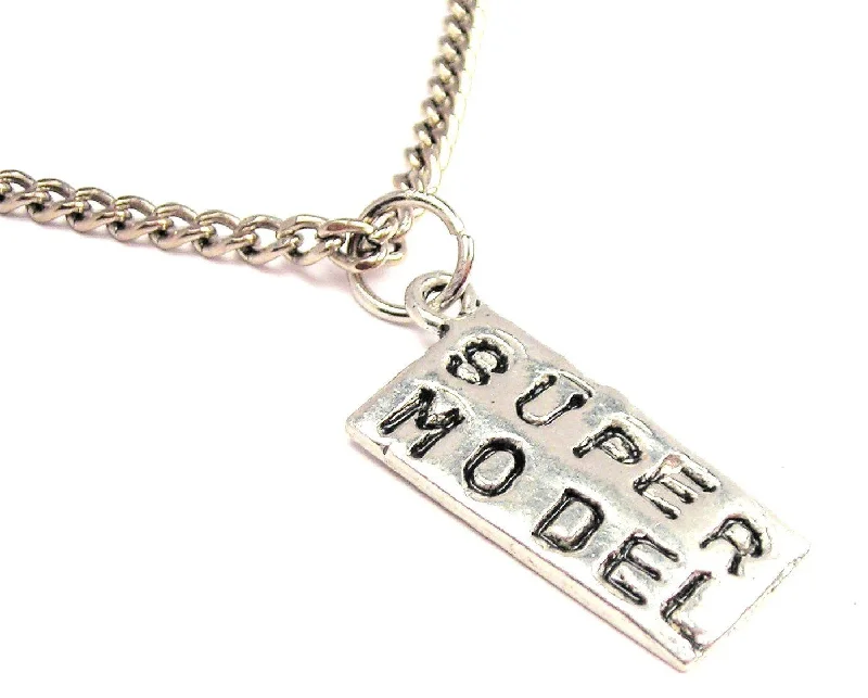 wedding necklaces for women -Super Model Single Charm Necklace