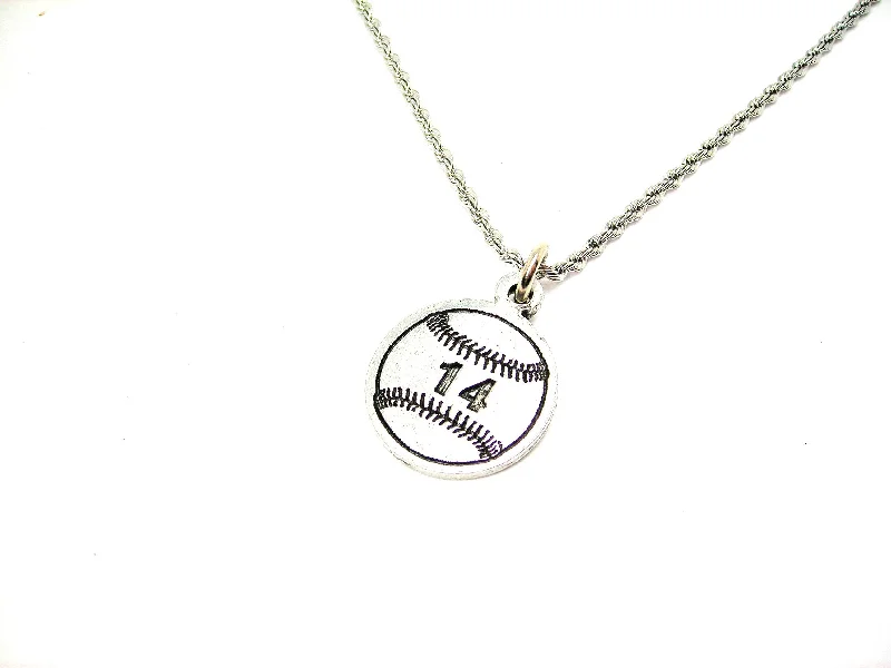 luxurious necklaces for women -Baseball Softball Choose Your Number - 20" Stainless Steel Rope Necklace