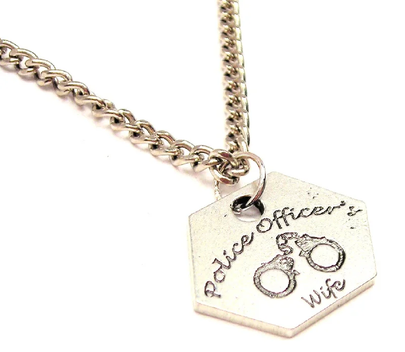 infinity pendant necklaces -Police Officer's Wife Single Charm Necklace