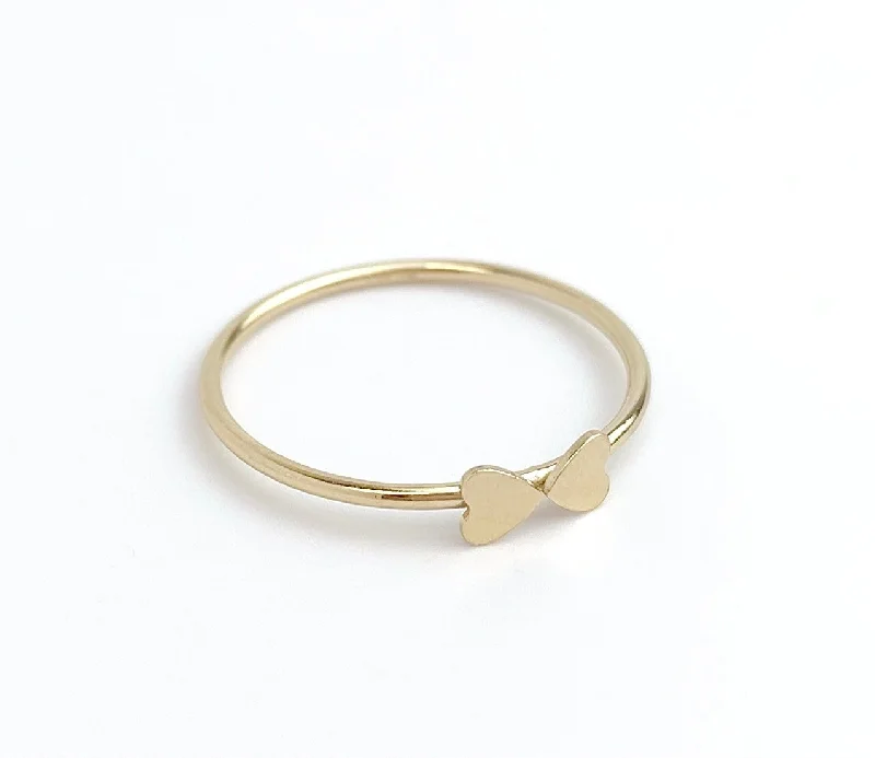 art deco rings for women -Two Heart Stacking Ring