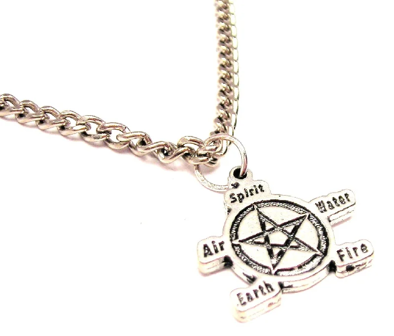 birthday gift necklaces for women -Natures Elements Pentacle Single Charm Necklace