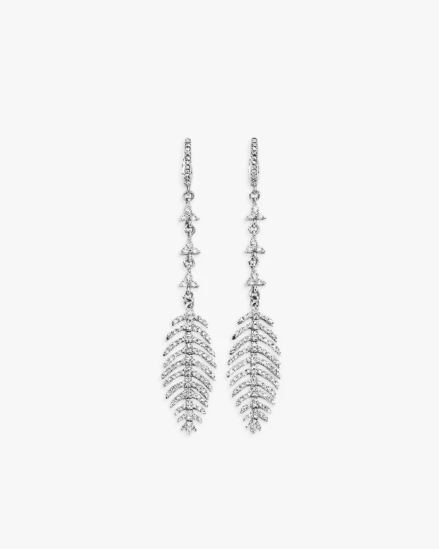 simple diamond earrings -Fine Feather Twinkling Star Earrings